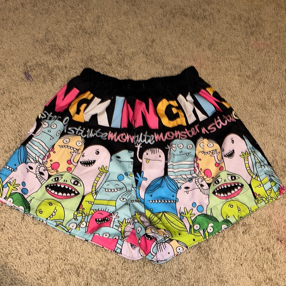 Graphic Cartoon Elastic Waist Shorts